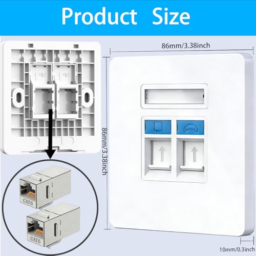 Placa de pared Ethernet RJ45 de doble puerto para salas de juego 3