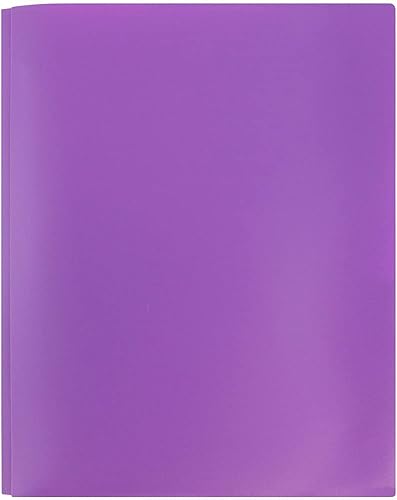 Miniatura 5 de JAM PAPER - Carpetas de plástico con color POP, 2 bolsillos, resistentes, con cierres de pinzas de metal - Morado - Paquete de 6