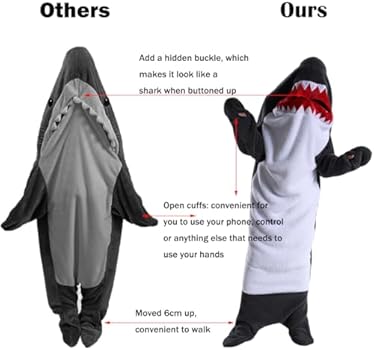 Haaideken - superzachte flanellen haaien-hoodiedeken slaapzak - draagbare flanellen haaienstaart hoodie - coole haaienstaart onesie draagbare fleece deken volwassen cosplay haaienkostuum