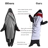 Shark Blanket Hoodie Onesie for Women Men, Adult Kid Cozy Wearable Blanket Sleeping Bag, Soft Shark Costume Pajamas - Image 4