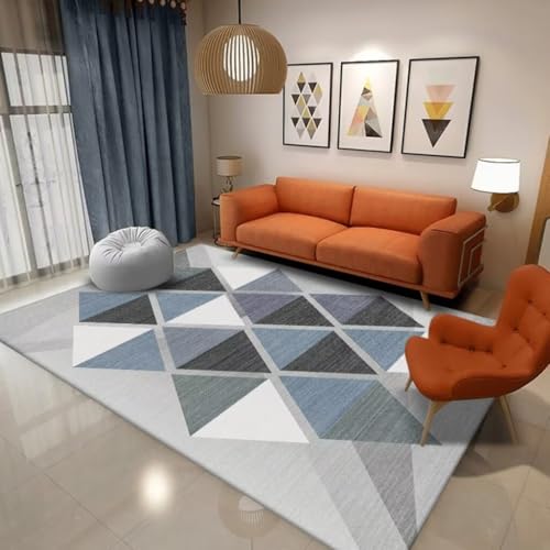 Tapis géométrique abstrait tendance gris 140x200 lavable et antidérapant - 2