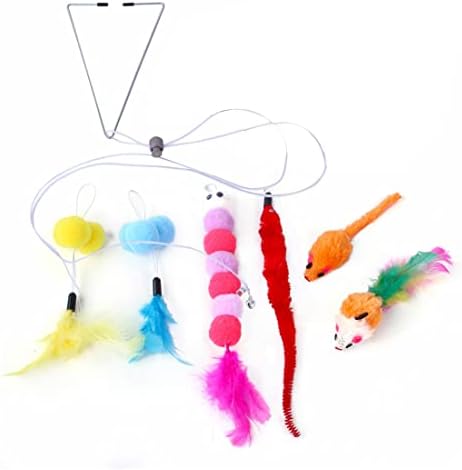 SHANHUHAI 6 Pieces Interactive Cat Toy Set, Cat Toys Hanging Door Frame Interactive Cat Toy, Cat Toy Hanging Door Window