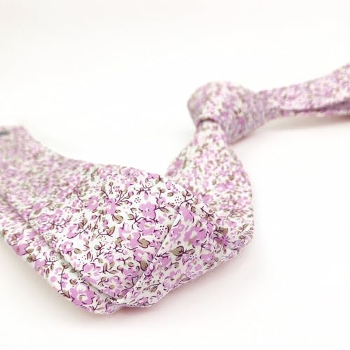 Image of Mantieqingway Men's Cotton Floral Neck Tie 2.56'' Printed Skinny Tie