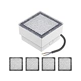 ledscom.de LED Pflasterstein Bodeneinbauleuchte CUS für außen, IP67, eckig, 10 x 10cm, warmweiß, 5 Stk.