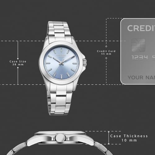 Image of Sonata Poze 8 Quartz Analog with Lt. Blue Dial IPS Stainless Steel Strap Watch for Men - SP70105SM01W