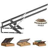 HaiZethonic Cerniere con Molla Gas per Box Letto Pesanti,Alza Rete Letto Matrimonial,Set Cerniere per Telaio Letto con Contenitore Sollevabile,Design Salvaspazio Black-110cm/43.31in