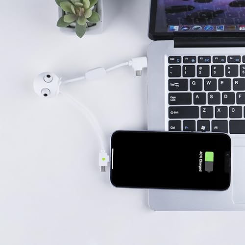 Xoopar Multi Usb 3 In 1 Cavo Octopus Mini Caricatore Usb Universale Progettato Con Usb/Usb C E Lightning Compatibile Con Apple Samsung Android Jelly Bianco - 6