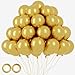 Voircoloria 105pcs Metallic Gold Balloons 12inch Party Latex Balloons for Birthday Graduation Baby Shower Wedding Anniversary New Year Party Decorations