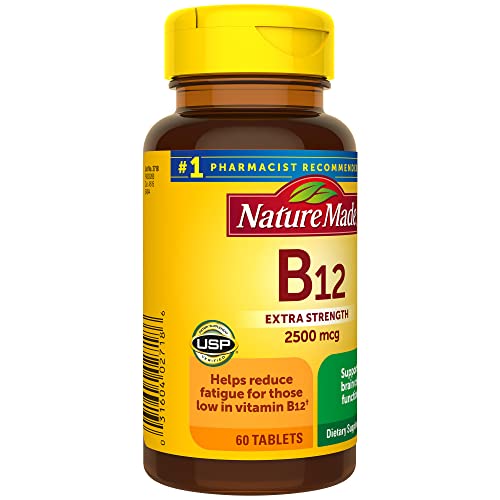 Nature Made Extra Strength Vitamin B12 2500 Mcg, Dietary Supplement For Energy Metabolism Support, 60 Tablets, 60 Day Supply #TOP6