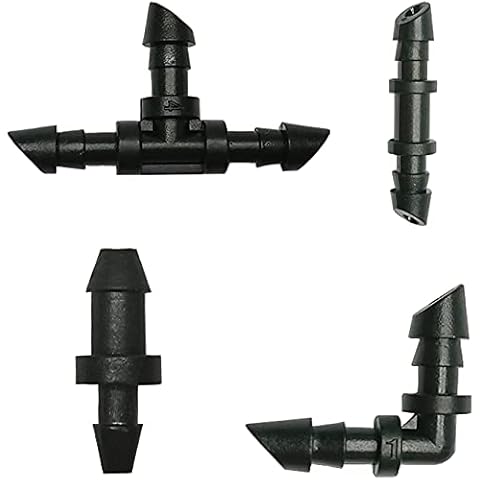 Watex Irrigation Fittings 1/4 inch Barbed Assortment, Coupling x 50 pcs, T-Piece x 30, Elbow x 20 and end Plug x 10 pcs. Total of 110 PCS PER KIT Cover