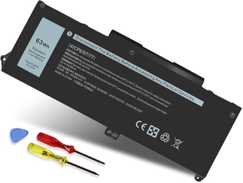 DMKAOLLK 63WH RJ40G Battery for Dell Latitude 15 5520 Latitude 14 5420 Precision 15 3560 Series Laptop, fit for Dell P137G P137G001 F P104F P104F001 RJ4OG 01K2F 075X16 WY9DX 0WK3F1 15.2V