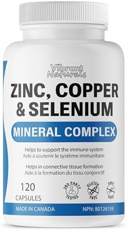 Zinc Picolinate 25mg With Copper 2.5mg and Selenium 200mcg, 120 Capsules - 3 In 1 Mineral Complex, Zinc Copper Supplement, Supports Immune System, 4 Month Supply, Vegan, Gluten Free, Made In Canada