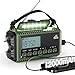 Mesqool Kurbelradio mit 12000mAh Powerbank, AM/FM/SW Notfallradio mit Weltempfänger, Taschenlampe & Leselicht, Tragbare Camping Radio Typ C Anschluss, SOS-Alarm Dynamo Radio für Wandern, Outdoor