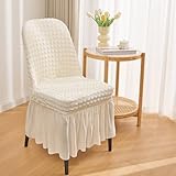 Plusieurs couleurs et spécifications : choisissez parmi une gamme de couleurs optionnelles, y compris blanc, rose, vert, gris, beige, bordeaux et café foncé pour correspondre à votre décoration d'intérieur. La housse de chaise a une taille adaptée à la plupart des chaises, avec une hauteur de dossier de 45 à 50 cm et une longueur de base et une largeur de 40 à 53 cm.