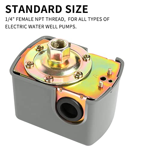 Pessure Switch For Well Pump, Enmja 40-60Psi Water Pressure Switch Adjustable Differential, 1/4" Female Npt Water Pump Pressure Control Switch #TOP2