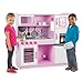 Melissa & Doug Wooden Chef’s Pretend Play Toy Kitchen with “Ice” Cube Dispenser – Cupcake Pink/White - FSC Certified