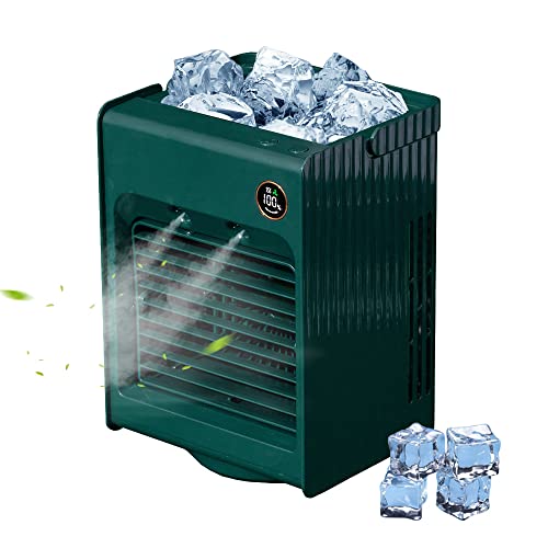 Mamibot Personal Air Conditioner Mini Evaporative Air Cooler 4 in 1 USB Chargeable Portable AC Desktop Humidifiers Fan for Small Room Office Dorm Bedroom Camping (Green)