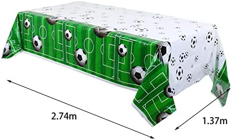 Football Table Cloth Football Table Cover Party for World Cup 2022, 137 x 274cm Rectangle Football Tablecloth Soccer Ball Tablecover for Football Party Table Decorations Football Birthday Decorations