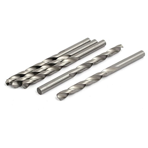 Aexit 6.5mm Dia Tool Holder 102mm Length HSS Round Drill Hole Twist Drill Bit Silver Tone 5pcs Model:68as630qo52