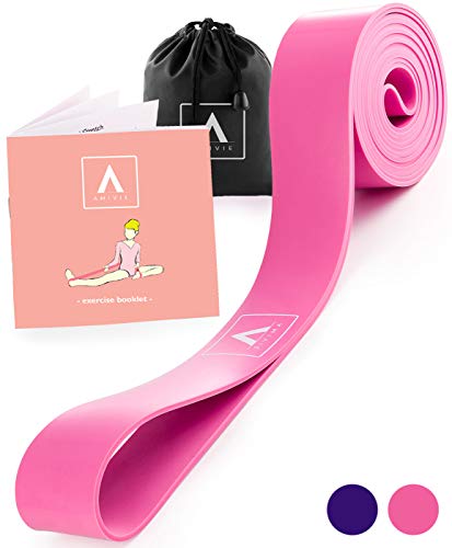 Stretch Band for Ballet and Gymnastics - Kids and Adults - Stretching Band for Dance, Flexibility, Cheerleading, Ice Skating, Yoga, Pilates + Exercise Booklet (Pink)