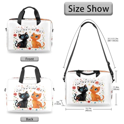 Bolso para portátil gato con notas musicales 16 pulg miniatura 6
