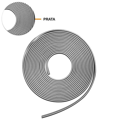 Protetor Moldura Bordas Porta Guarnição Universal 10m Prata
