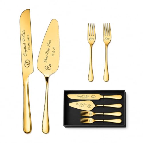 Custom Gold Wedding Cake Knife and