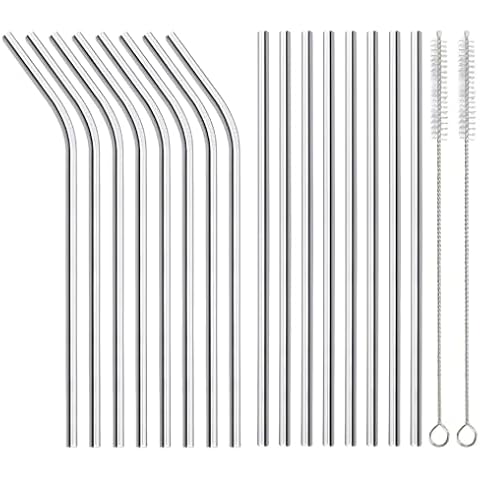 ANNVCHI 16-Pack Stainless Steel Straws Cover