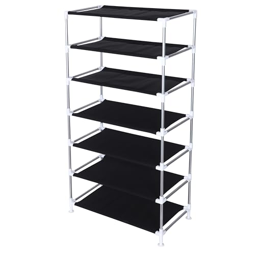 Image of FLIPZON Premium 6-Tiers Shoe Rack with Zipper Cover | Foldable Non-Woven Fabric Shoe Organizer | Bird & Floral Printed Design | Space Saving Shoe Storage Cabinet for Home
