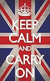Tamaño: 38 x 58 cm Póster de 15 x 58 cm (380 x 580 mm) con texto \"Keep Calm Carry On Motivational Inspirational WWII British Morale Union Jack Flag Cool