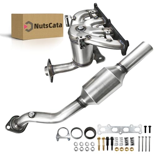 NutsCata Front & Rear 2-PCS Catalytic Converter Direct-Fit Compatible with Jeep Compass 2007-2017, Patriot 2007-2017, Dodge Caliber 2007-2008 2.4L L4 (4WD Only) EPA Compliant Replace OEM 53968 16618