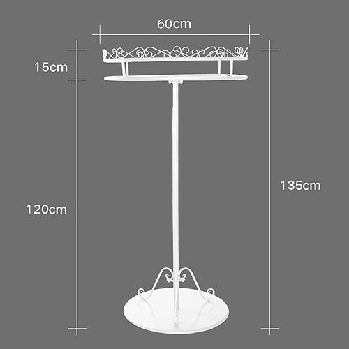 Miniatura 2 de MERYAL Soporte de exhibición para bufandas de ropa de pie soporte de exhibición de toallas redondo de metal giratorio creativo color blanco tamaño A