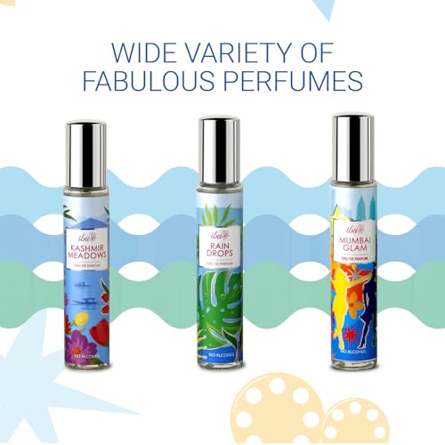 Image of Iba Eau De Parfum - Rain Drops, 15 ml, Perfume Spray | Long Lasting Aqua Fragrance for Women | Skin Friendly Fresh Perfume for Everyday Fragrance | Alcohol-Free | Halal Certified & Vegan