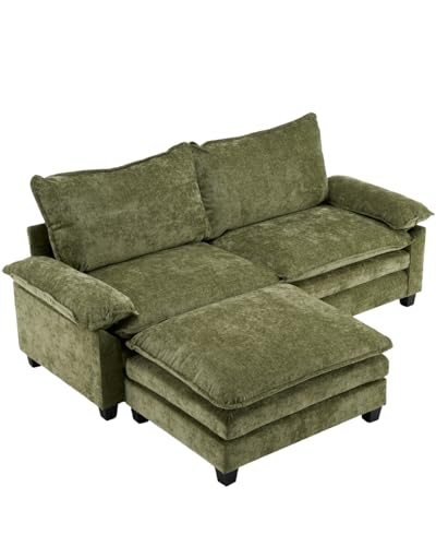 GODECOR 87.8'' L-Shaped Chenille Loveseat Sofa,Comfy 2-Seater Sectional Sofa with