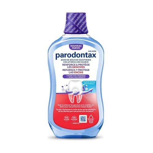Parodontax Colutorio Refuerza y Protege Las Encías, Enjuague Bucal Para Uso Diario, Encías Sanas y Aliento Fresco, 500 ml