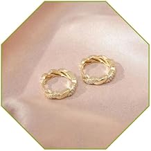 1 Dollar Items Only 14K Gold Hoop Earrings for Women Prime+Deals Today Clearance Flash Deals of+The Day Clearance Dainty Diamond Hollow Dangle Earrings Hypoallergenic Jewelry Birthday Gifts