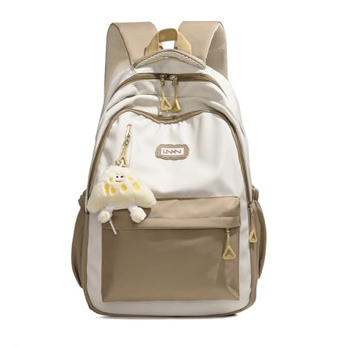 YWOIHL Mochila estética para meninas adolescentes linda mochila para meninas com pingente de queijo kawaii mochila escolar (cáqui)