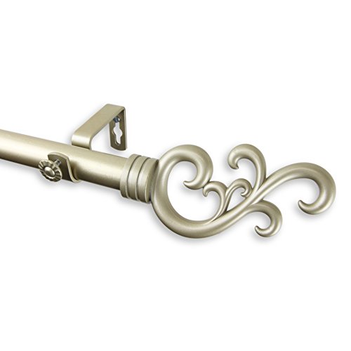 Rod Desyne Madeline Curtain Rod, 28-48", Light Gold
