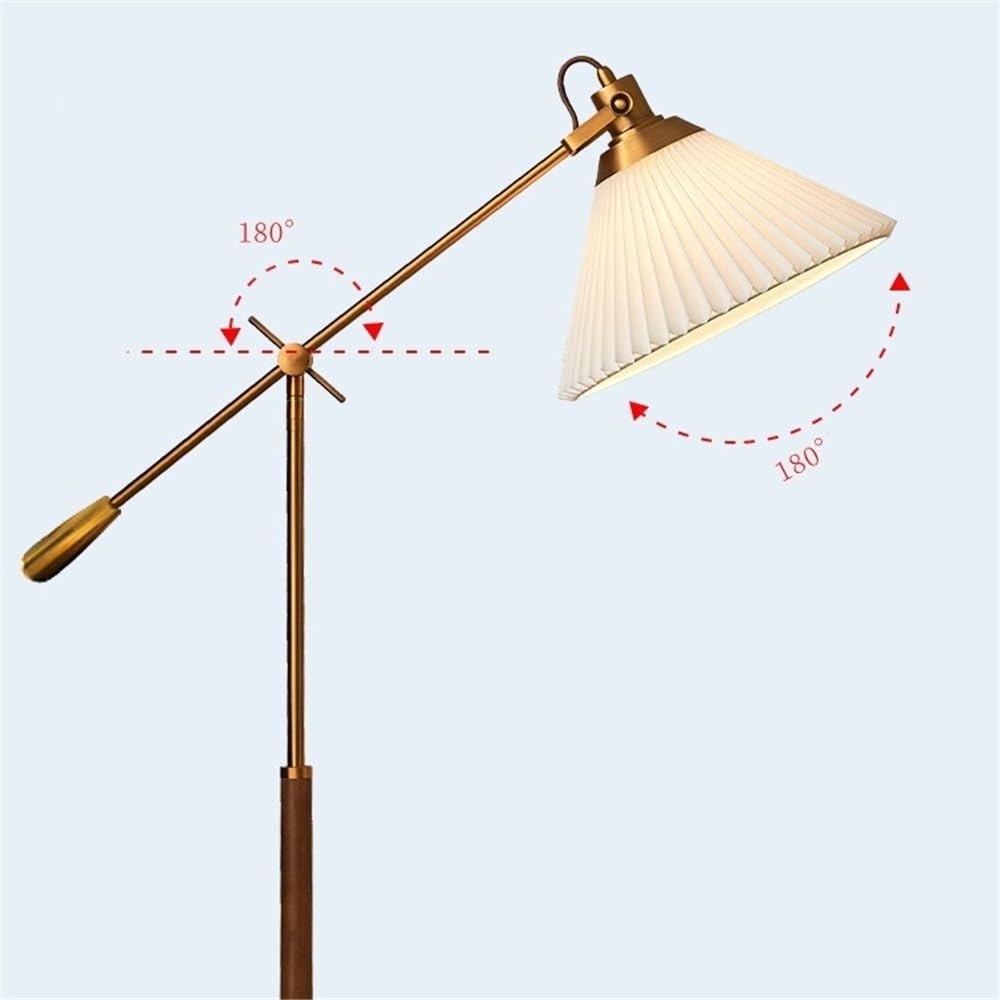 Lampada da Terra Floor Lamp Living Room Vertical Vintage Pleated Ambiance Rotatable Adjustable