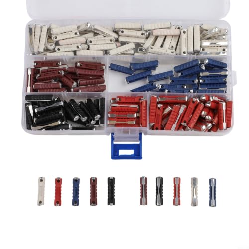 Kit de fusibles automotrices europeos FABULETTA 200 piezas 5A-40A para fusibles torpedo para autos antiguos, metal y plástico de alta conductividad, identificación rápida codificada por color, tamaño 25x6 mm miniatura 2