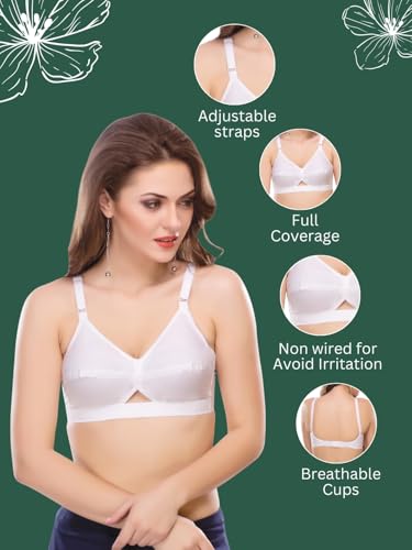 Image of Aimly Women's Cotton Non-Padded Non-Wired Daily Use Everyday wear Regular Bra Combo Pack