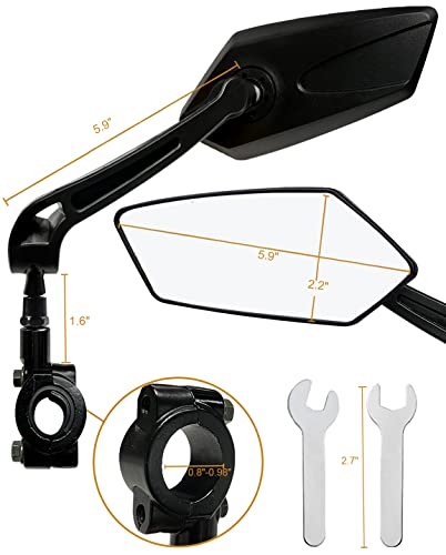 2 Pack Bike Mirror, Hd Glass Bicycle Mirror, 360° Wide Angle Adjustable E-Bike Mirror, Safe Wide Angle Rotatable Handlebar Rear View Mirror #TOP1