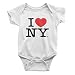 I Love NY Baby Bodysuit White Snapsuit Souvenir Gift NYC New York 6m