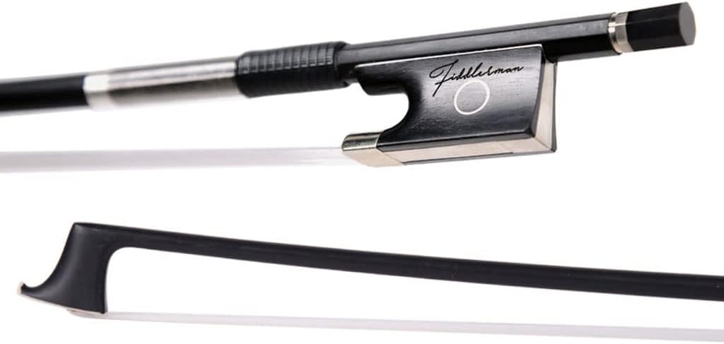 Fiddlerman Forever Vegan Black Carbon Fiber Violin Bow with Long-Lasting Zarelon Synthetic Hair