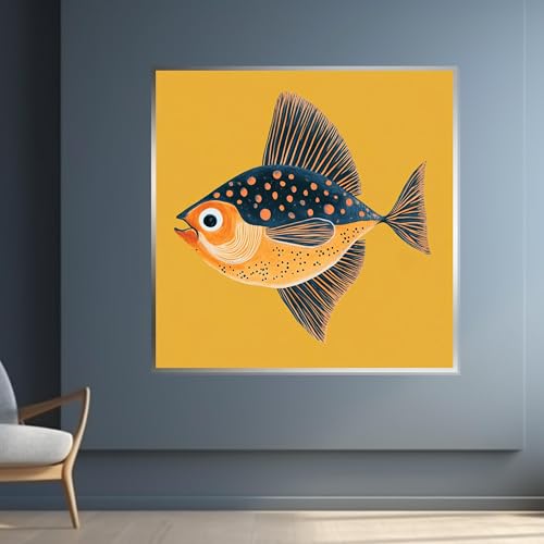 Tableaux décoratifs poissons colorés pour dynamiser un mur vide