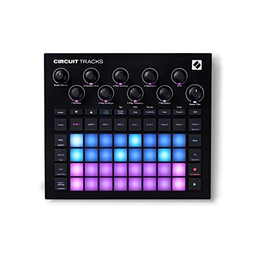 Novation Circuit Tracks de Novation: secuenciador Groovebox con pistas de sintetizador, percusión y MIDI para crear música electrónica.