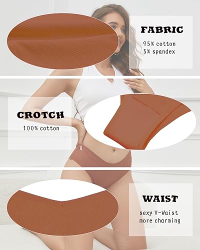 Image of CuteByte 10 Pack Womens Cotton Underwear Sexy Stretch V-Waist Ladies Panties Low Rise Cotton Cheeky Hipster S-XXL