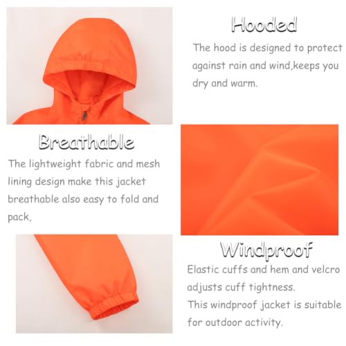 Image of SNOW DREAMS Boys Waterproof Rain Jacket Windbreaker Lightweight Coat Kids Raincoat Outerwear