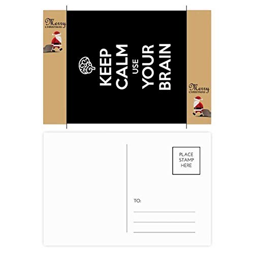 Cartes postales Keep Calm Use Your Brain lot de 20 pour une décoration murale zen noire