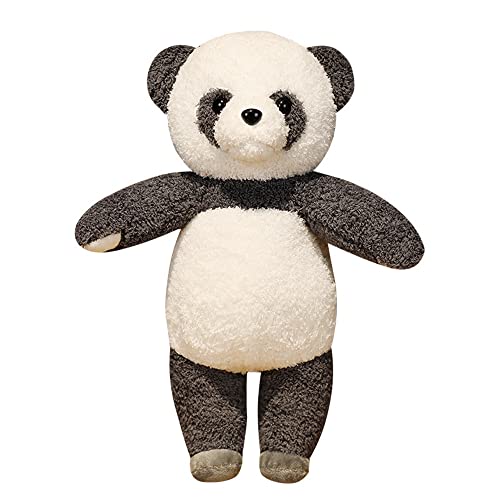 ぬいぐるみ パンダ 大きい ふわふわ 抱き枕 かわいい動物 リアル 装飾 添い寝枕 クリスマス バレンタイン 子供の日 お誕生日プレゼント 38cm 昼寝枕 リアル 癒し系 ダークグレー 縫い包み 置物 贈り物 七五三